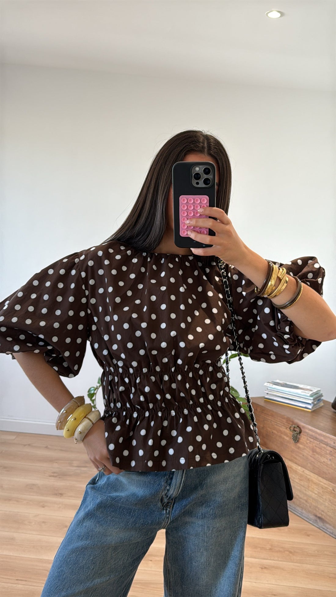 BLOUSE CHOCOLAT "MORGANE"